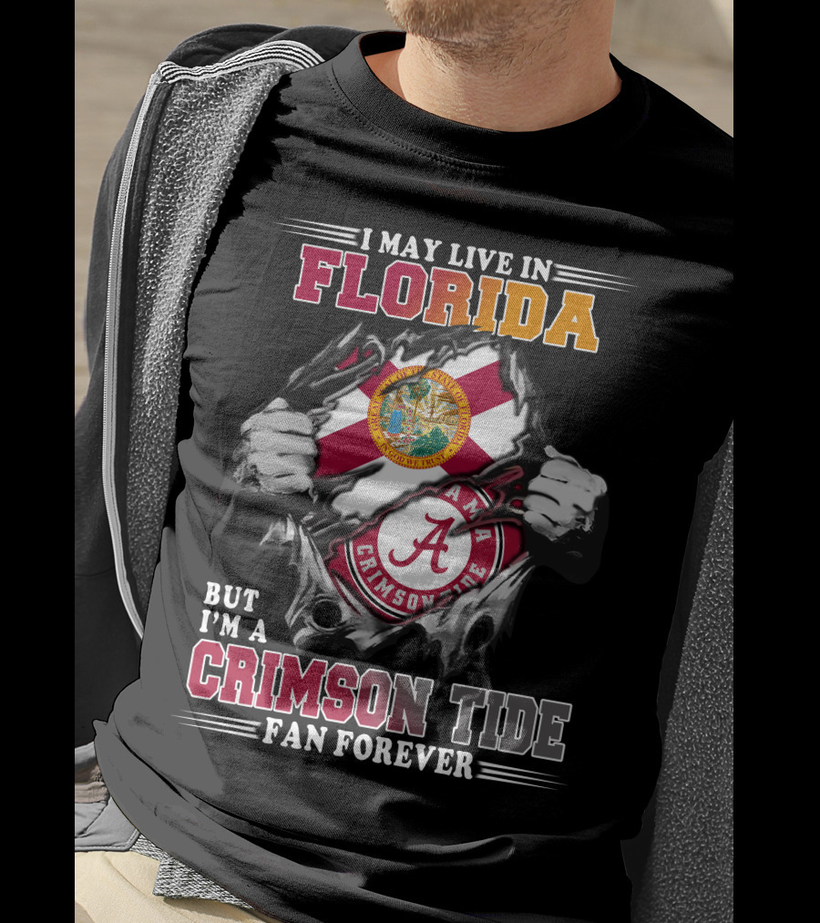 Florida Residency Crimson Tide Fan Forever Alabama Football Loyalty T-Shirt