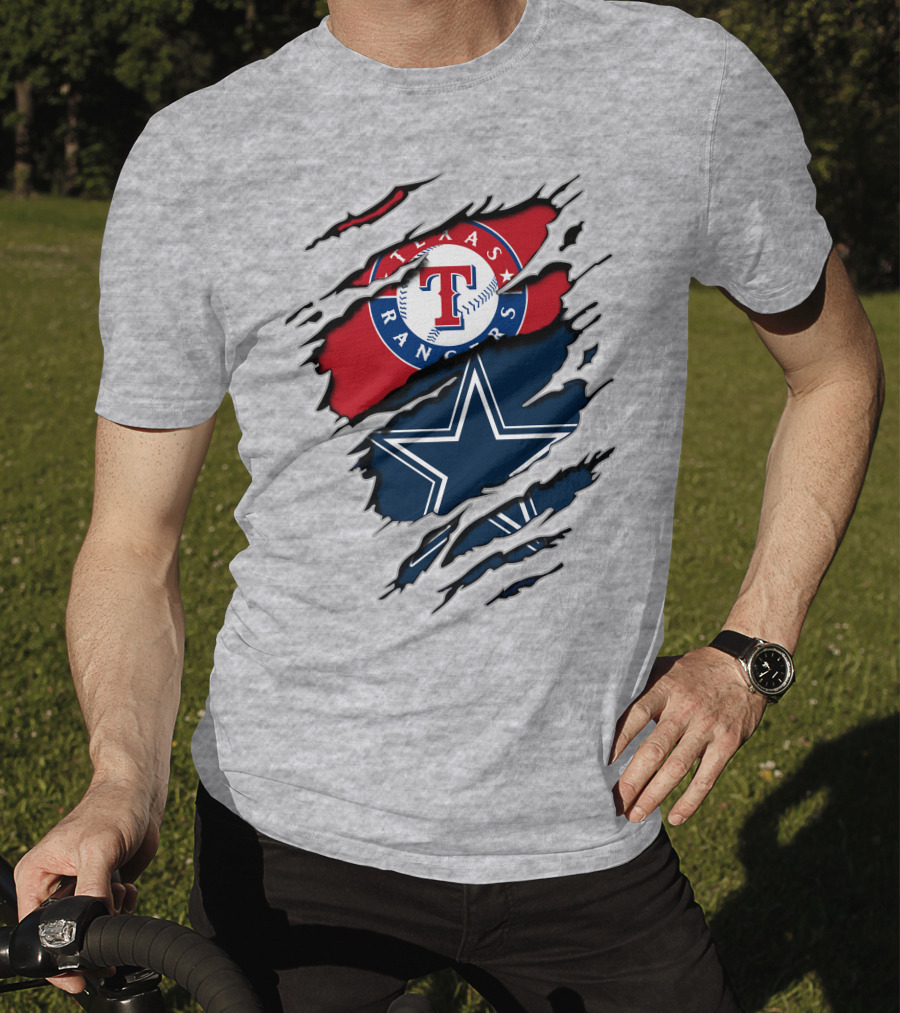 Texas Rangers Dallas Cowboys Logo Mashup T-Shirt