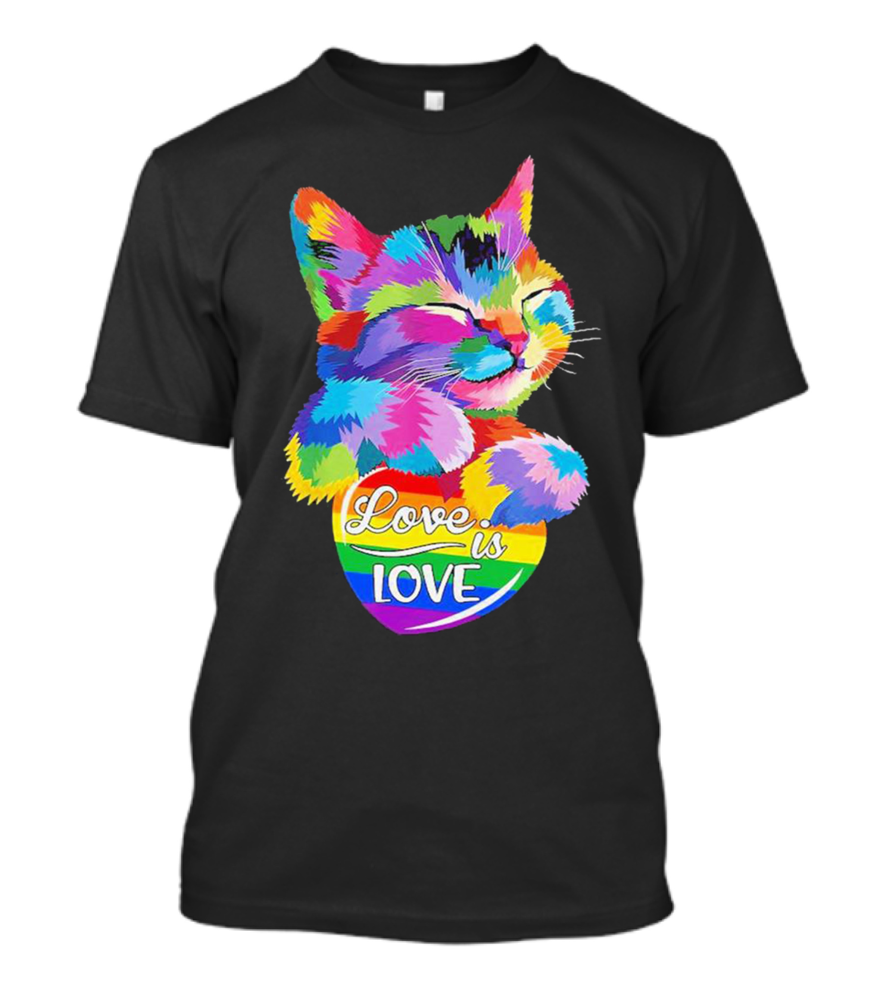 Love Is Love Rainbow Cat T-Shirt