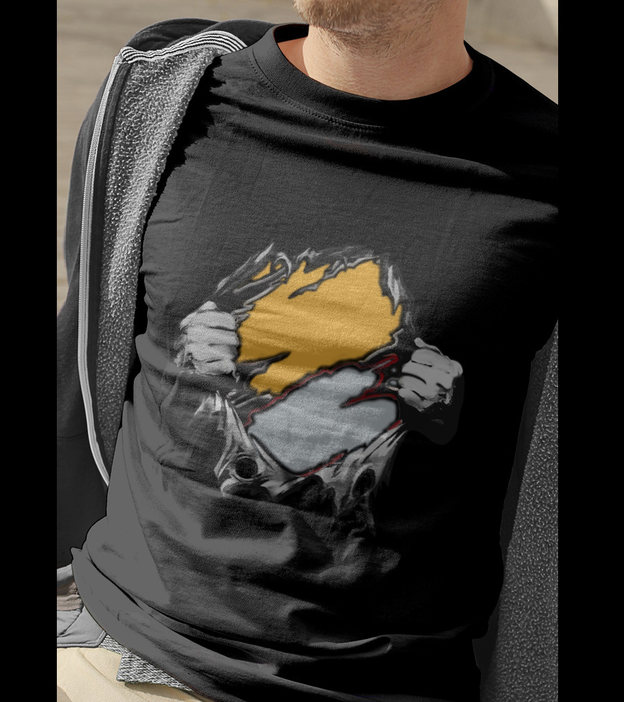 Rai As Superhero Torn Wall Hands Holding Dual Color Layers T-Shirt