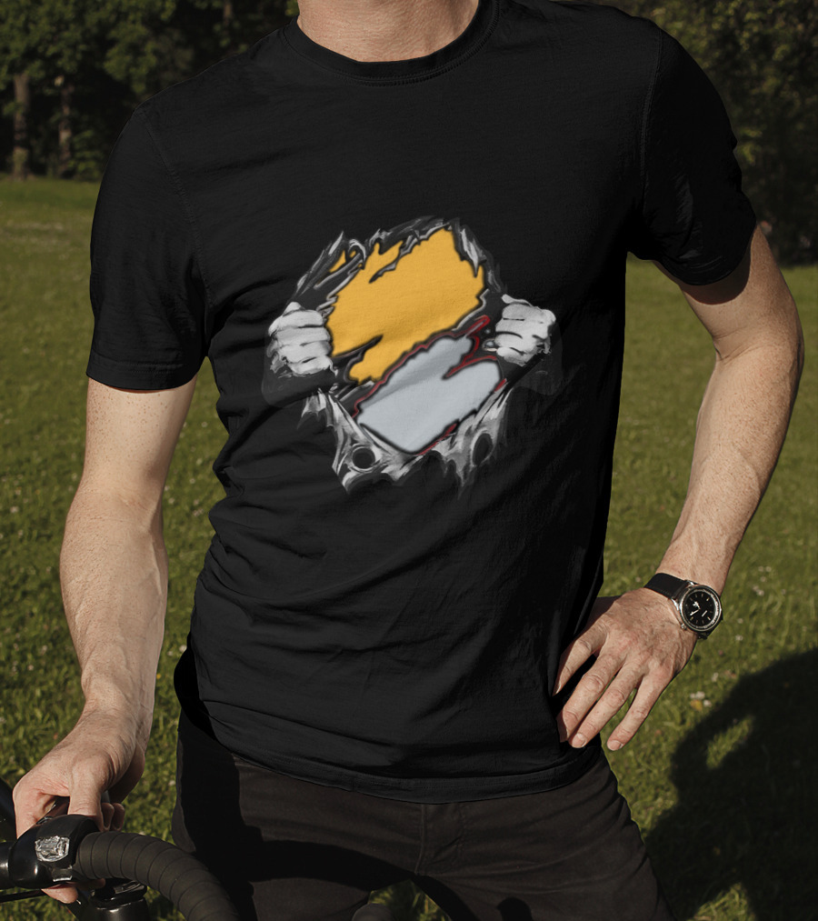Rai As Superhero Torn Wall Hands Holding Dual Color Layers T-Shirt