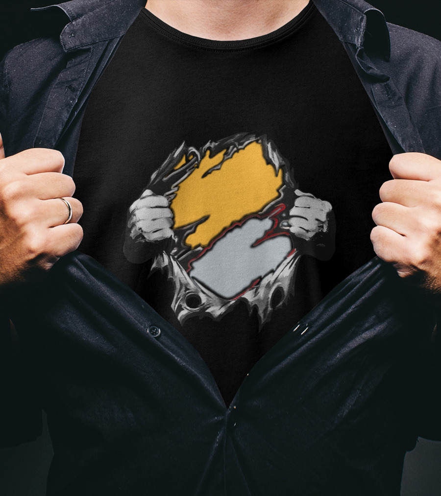 Rai As Superhero Torn Wall Hands Holding Dual Color Layers T-Shirt