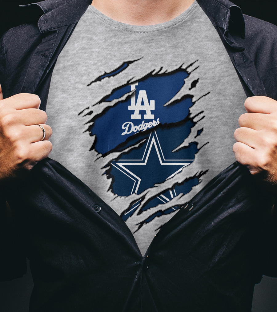 LA Dodgers And Cowboys Star Iconography T-Shirt