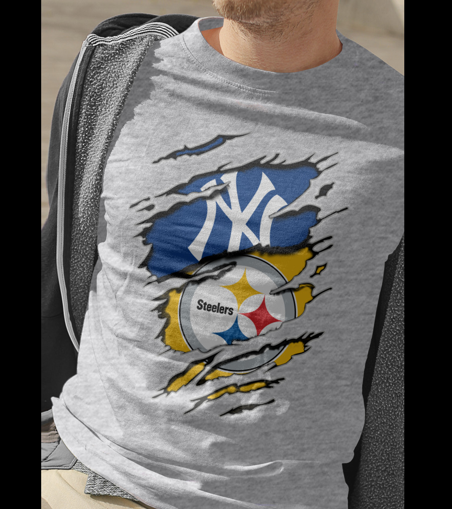 Steelers Yankees Torn Layered T-Shirt
