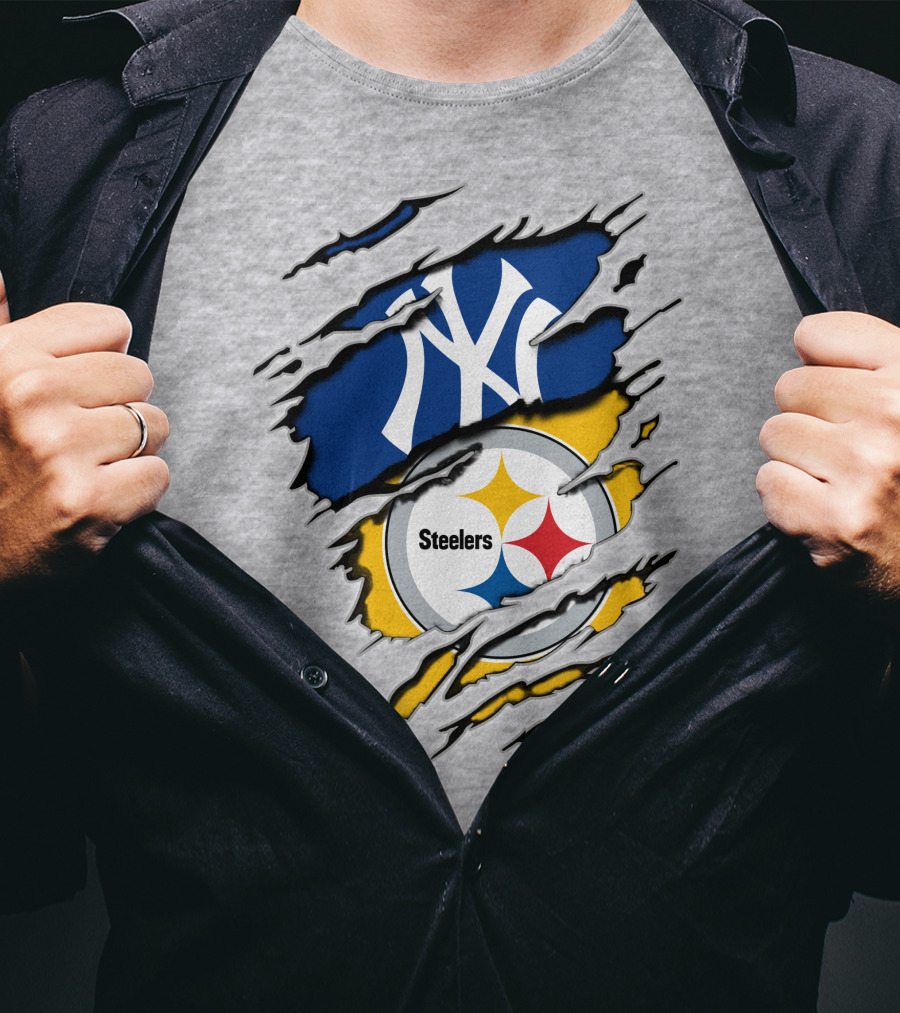 Steelers Yankees Torn Layered T-Shirt