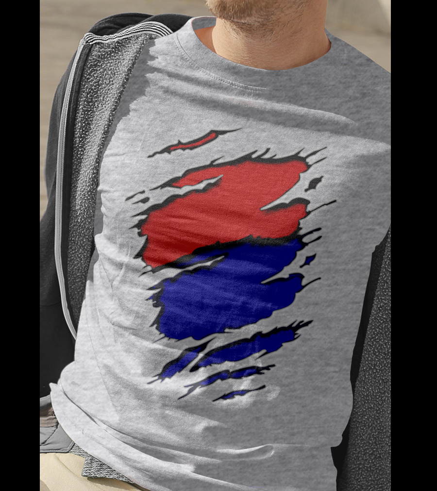 Buc Du Red Blue Claw Marks T-Shirt