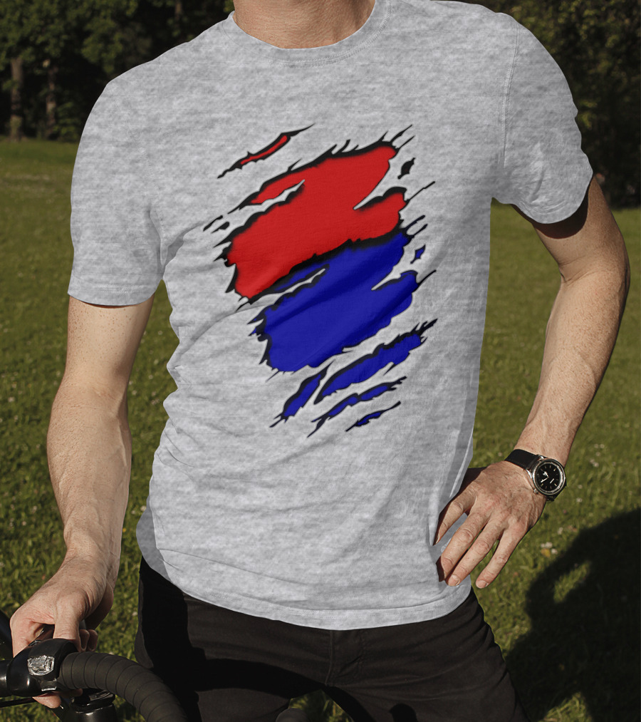 Buc Du Red Blue Claw Marks T-Shirt