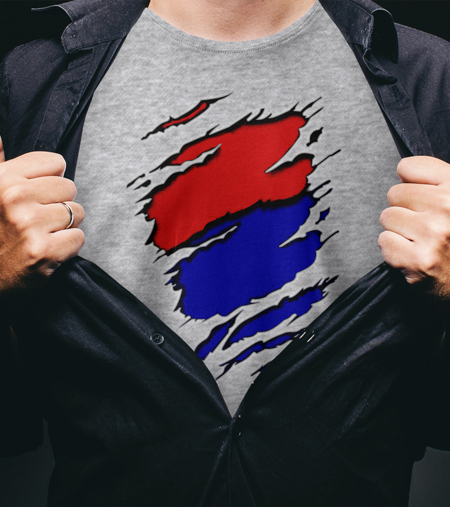 Buc Du Red Blue Claw Marks T-Shirt