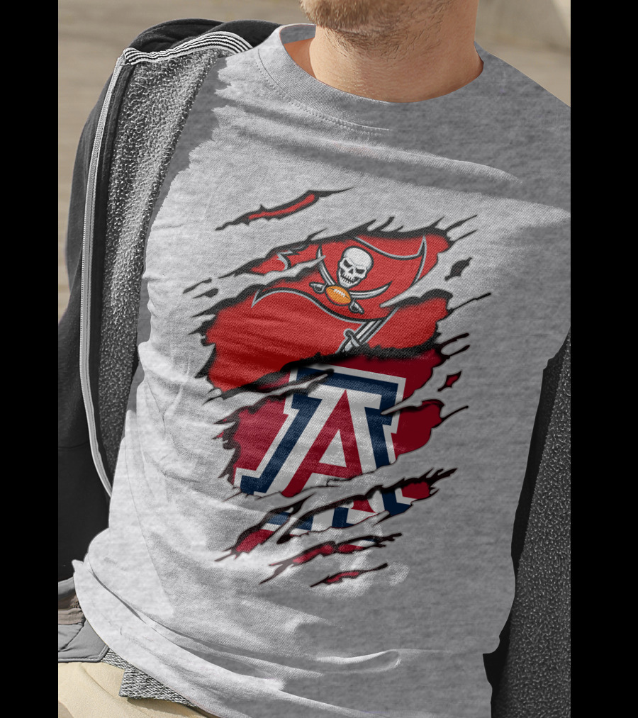 Buccaneers Arizona Wildcats Football Logo Crossover T-Shirt
