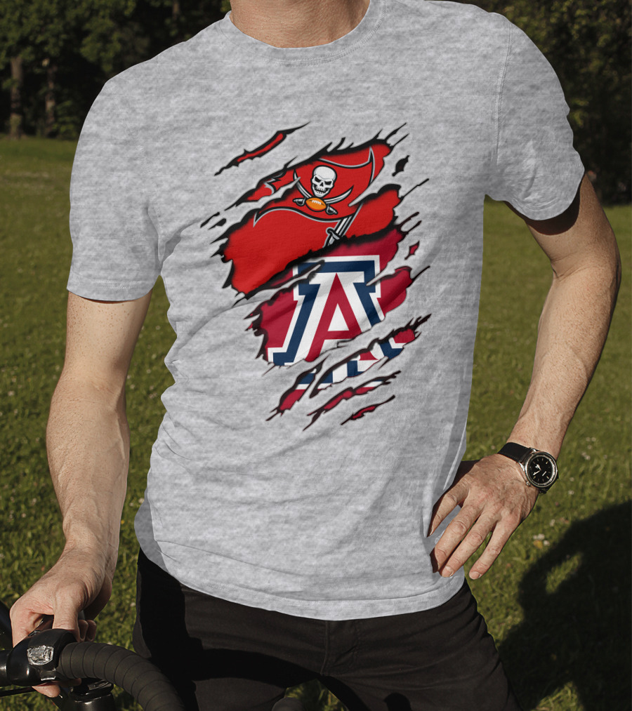 Buccaneers Arizona Wildcats Football Logo Crossover T-Shirt