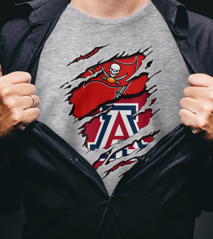 Buccaneers Arizona Wildcats Football Logo Crossover T-Shirt