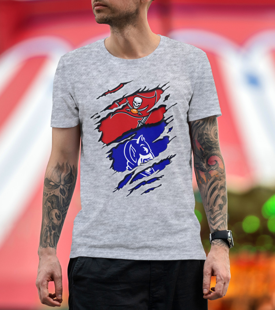 Buccaneers Duke Pirate Flag and Blue Devil Fusion T-Shirt