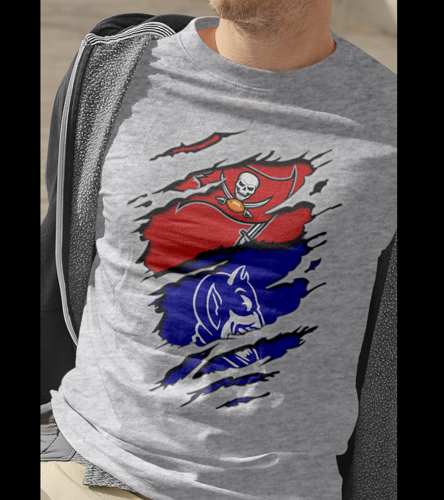 Buccaneers Duke Pirate Flag And Blue Devil Fusion T-Shirt