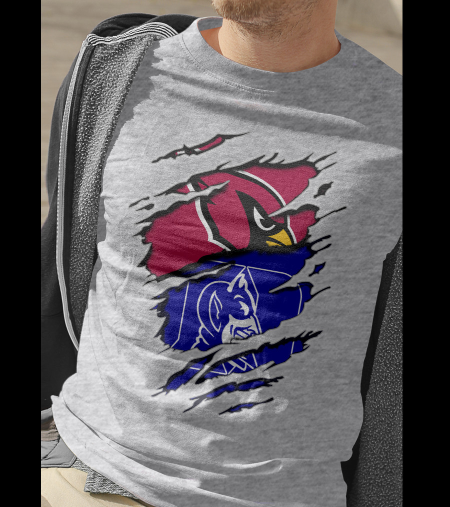 Cardinals And Duke Blue Devils Split T-Shirt