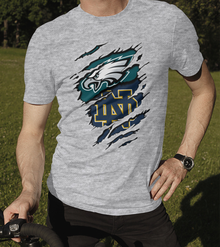 Philadelphia Eagles Notre Dame Fighting Irish Fan Spirit T-Shirt