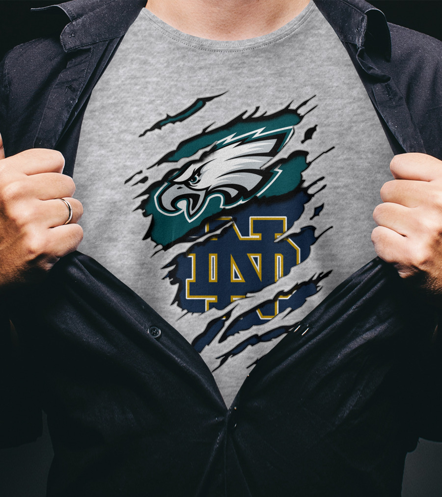 Philadelphia Eagles Notre Dame Fighting Irish Fan Spirit T-Shirt