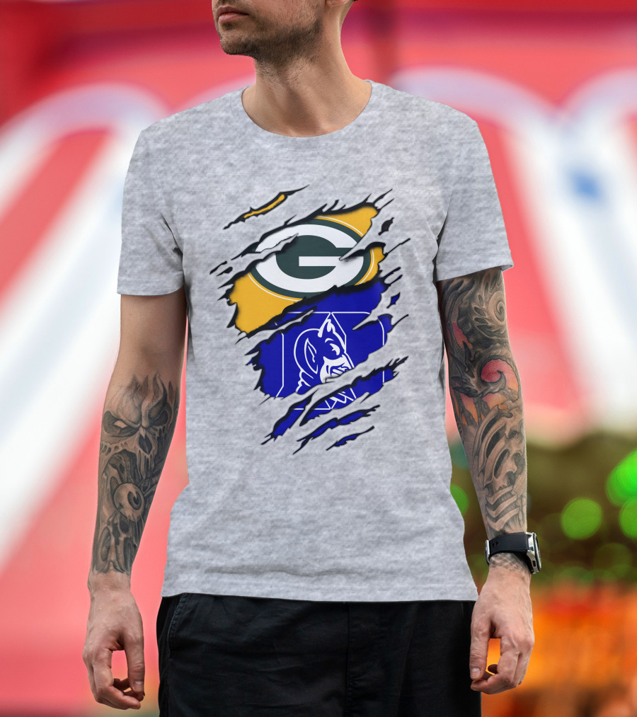 Green Bay Packers Duke Blue Devils Fusion T-Shirt