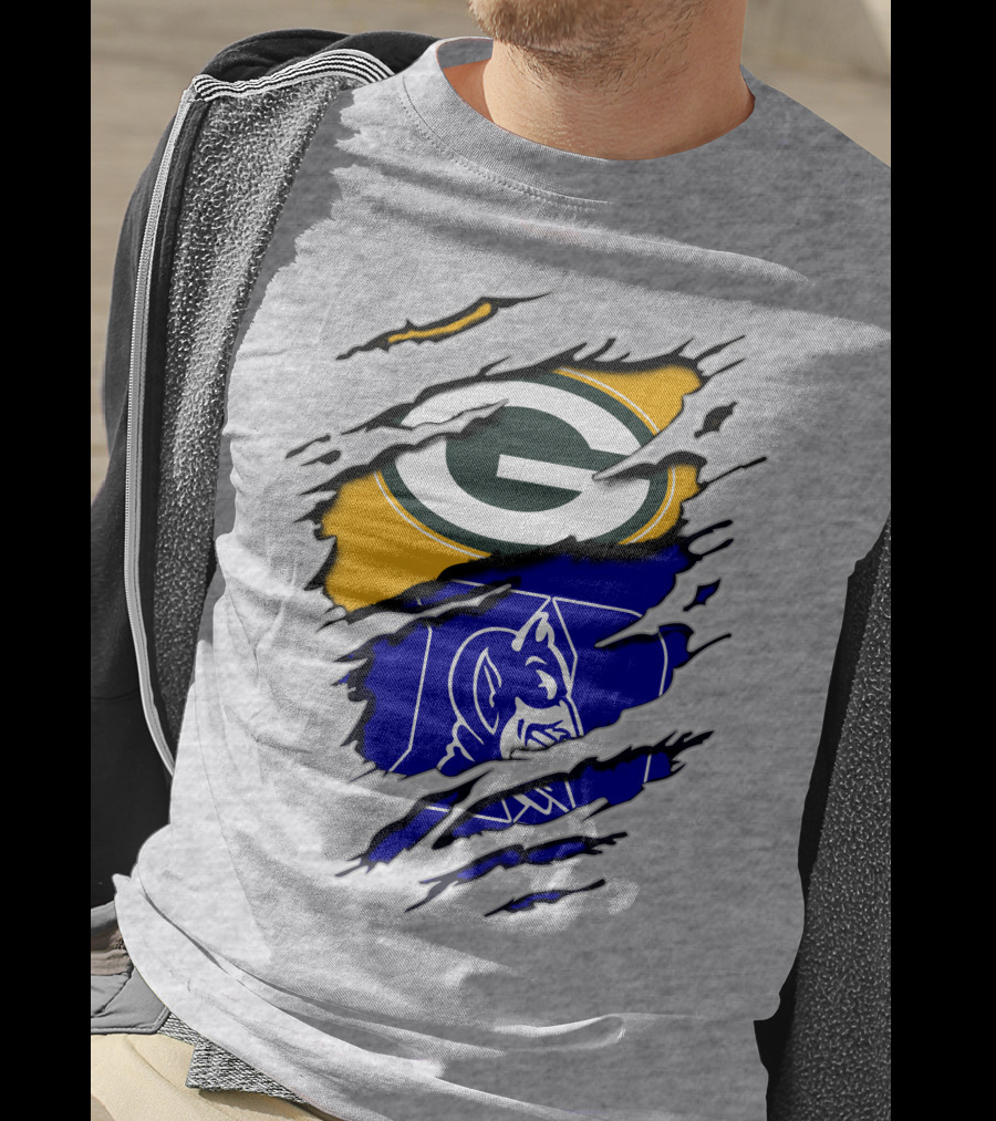 Green Bay Packers Duke Blue Devils Fusion T-Shirt