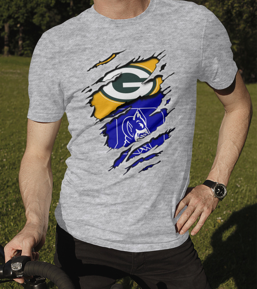 Green Bay Packers Duke Blue Devils Fusion T-Shirt