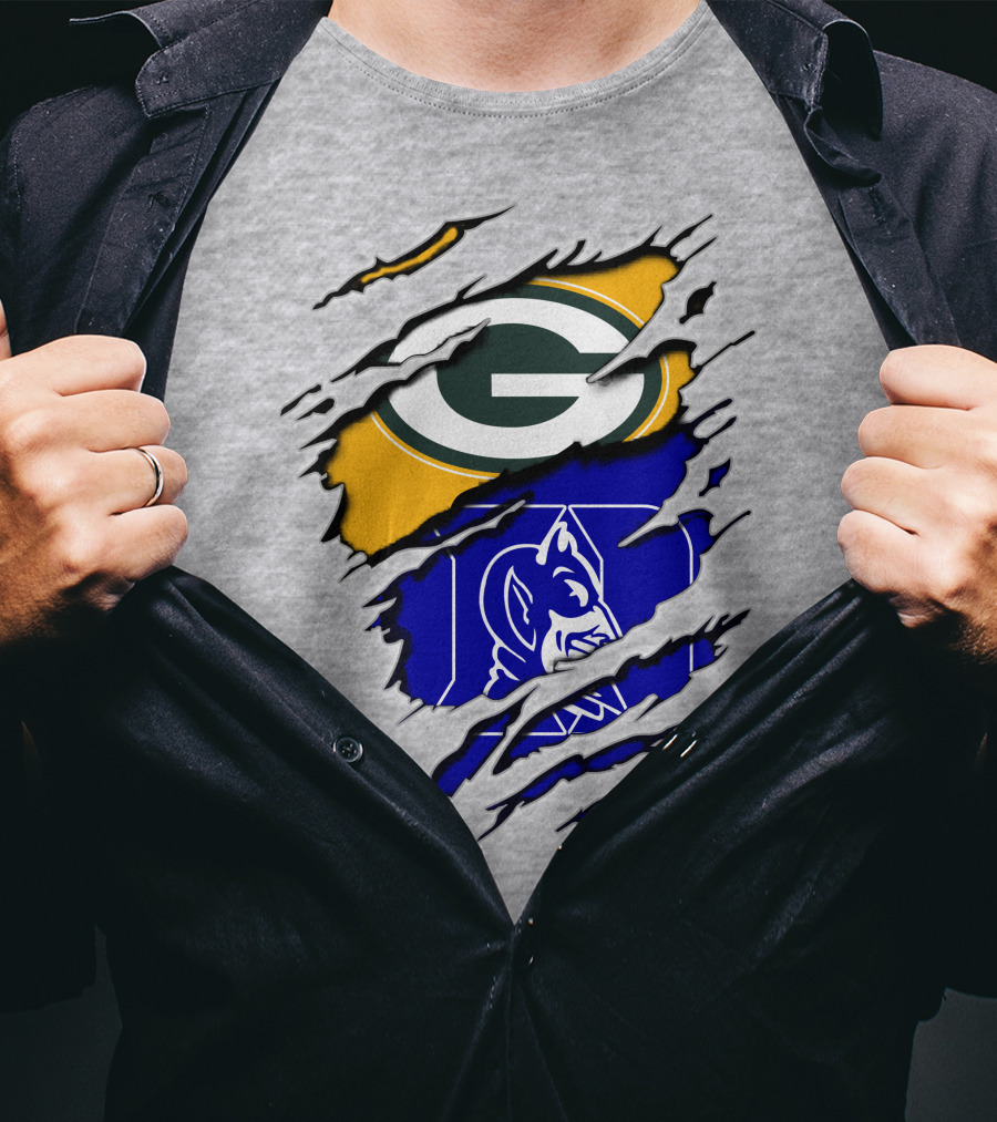 Green Bay Packers Duke Blue Devils Fusion T-Shirt