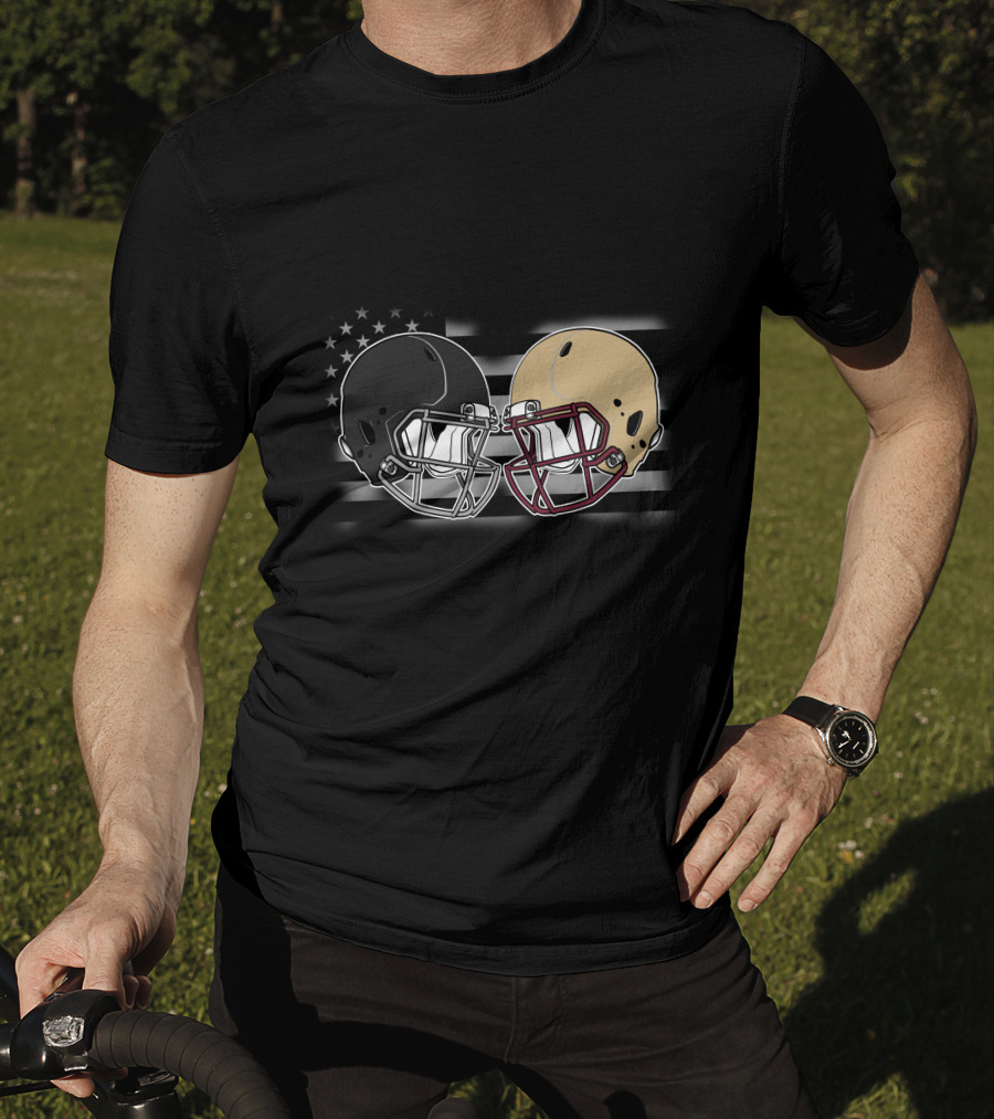 Bucca Semi American Football Helmets Flag T-Shirt