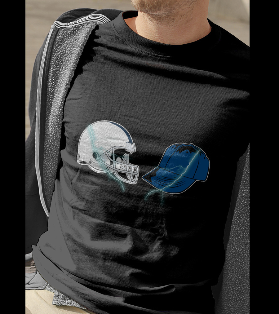 Football Helmet Cap Lightning Showdown T-Shirt