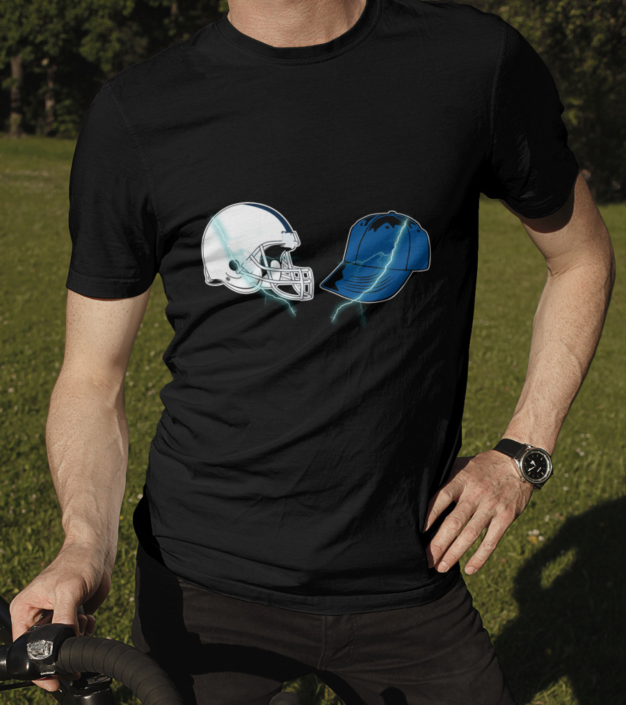 Football Helmet Cap Lightning Showdown T-Shirt