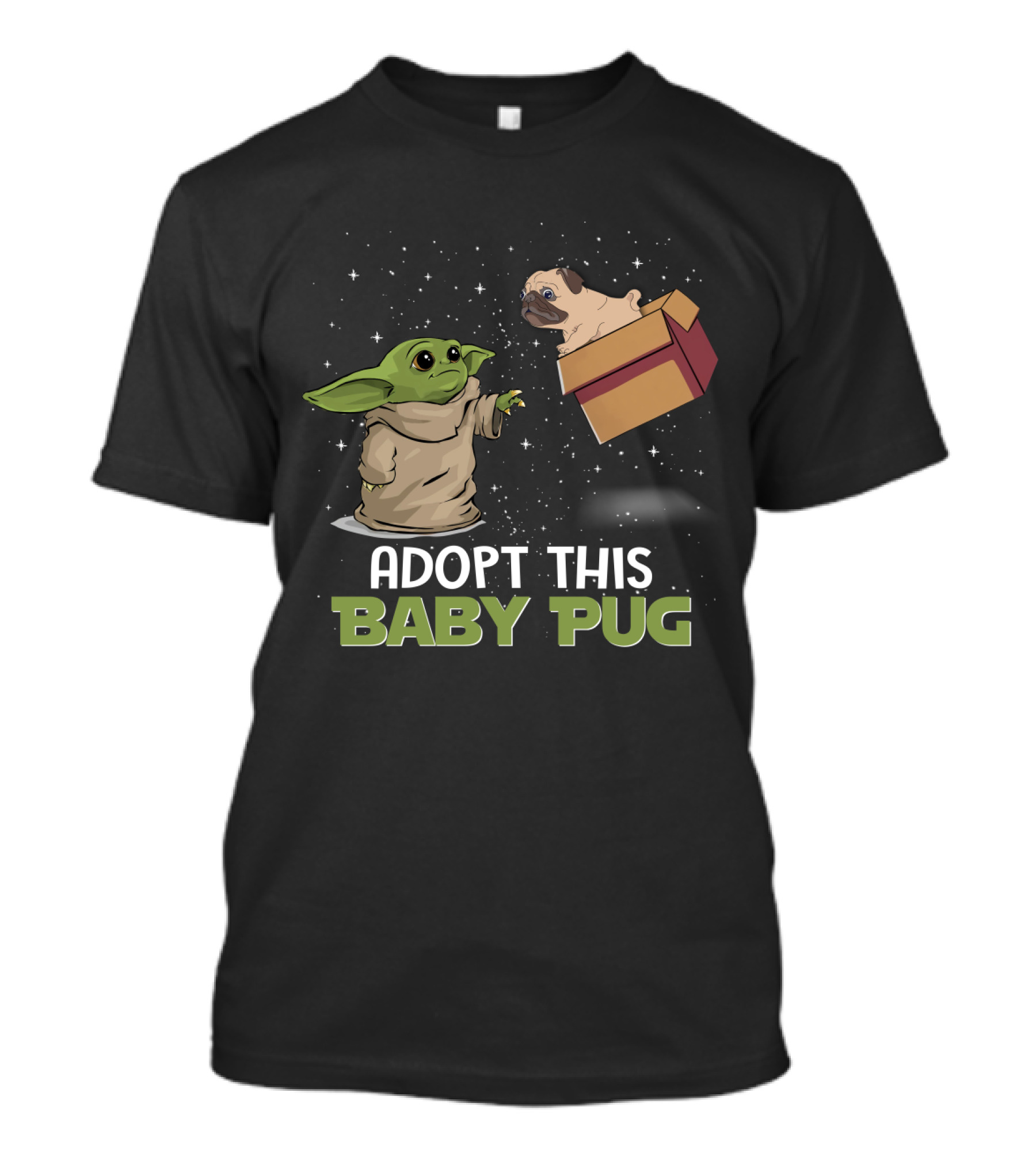 Adopt This Baby Pug Baby Yoda Floating Box T-Shirt