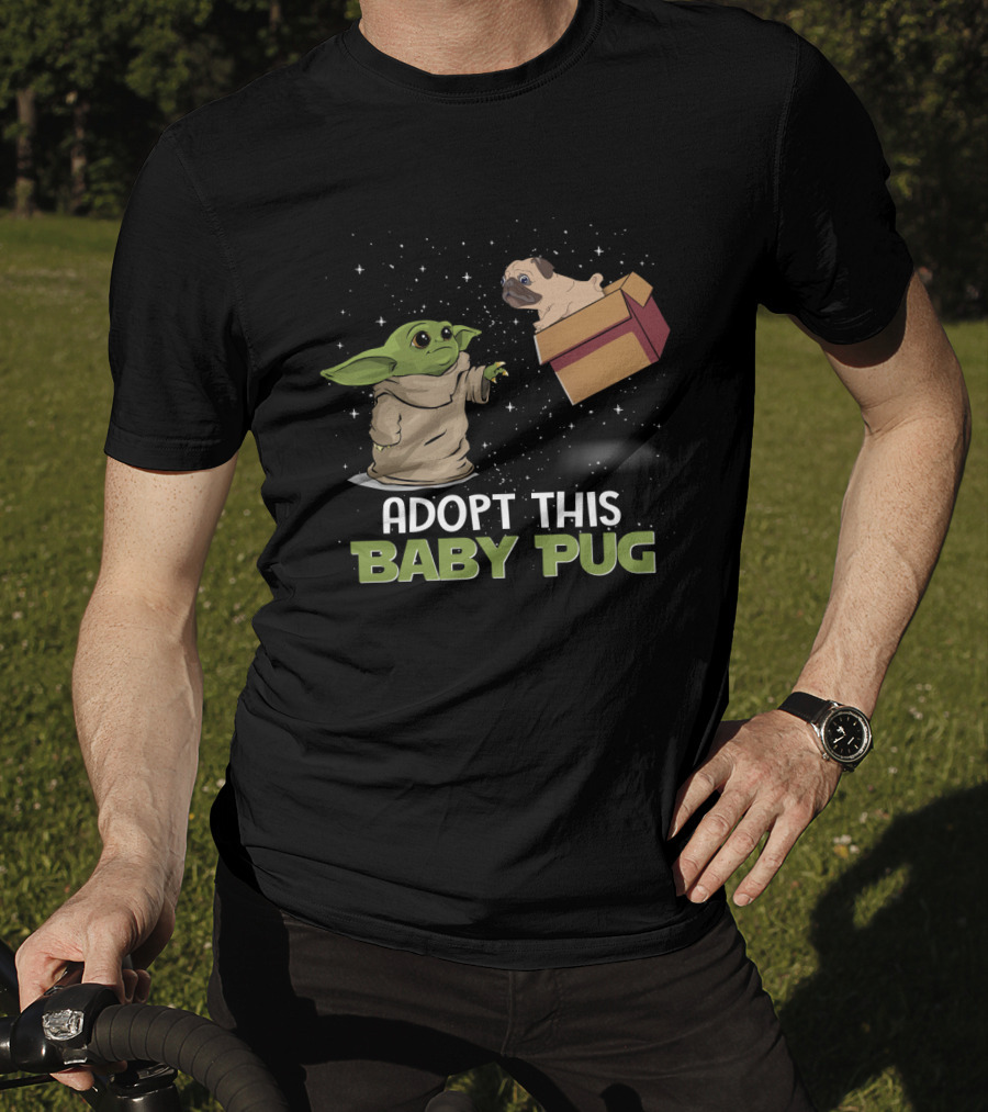 Adopt This Baby Pug Baby Yoda Floating Box T-Shirt