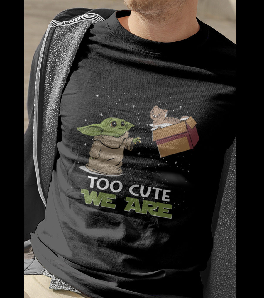 Too Cute We Are Baby Yoda And Cat T-Shirt