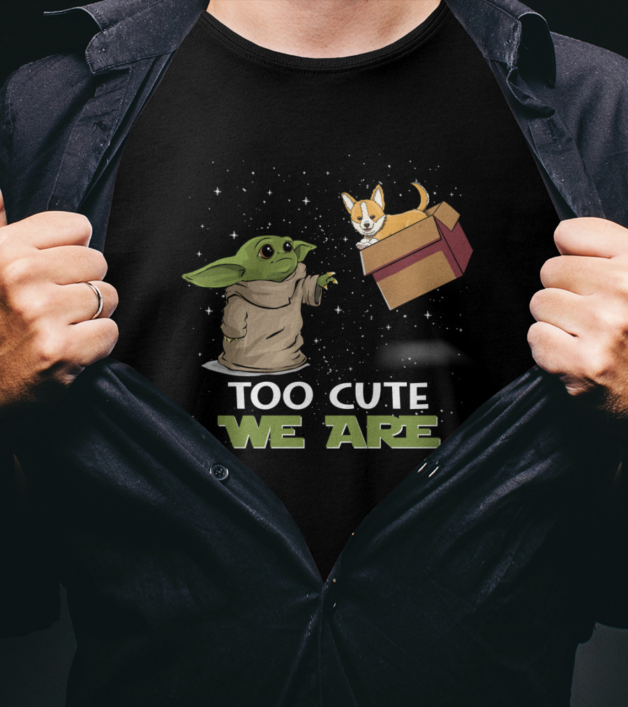 Too Cute We Are Baby Yoda And Corgi T-Shirt