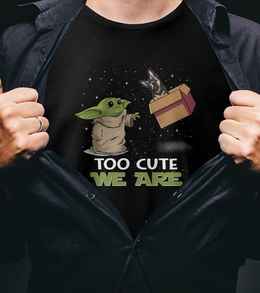 Too Cute We Are Baby Yoda And German Shepherd T-Shirt