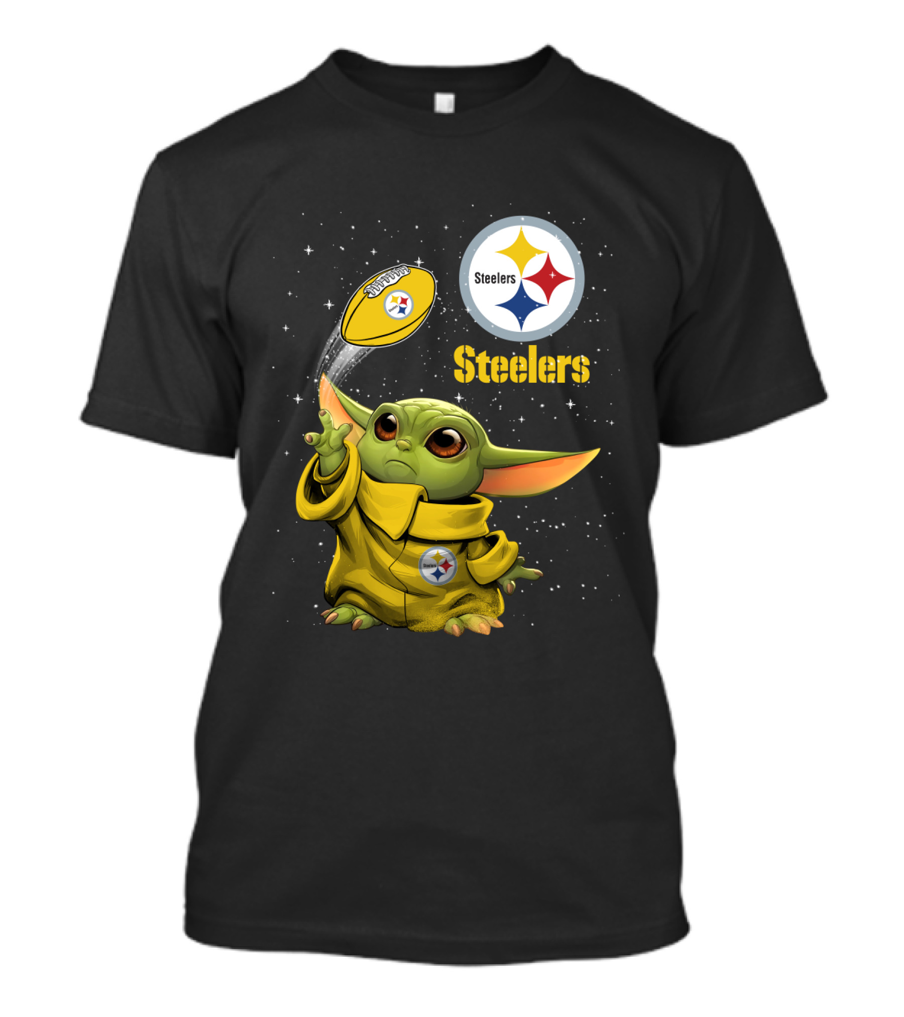 Baby Yoda Steelers Football Star Wars Grogu Pittsburgh NFL Fan Gear T-Shirt