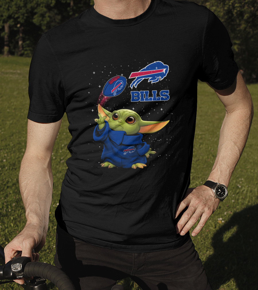 Baby Yoda Buffalo Bills NFL Star Wars Crossover T-Shirt