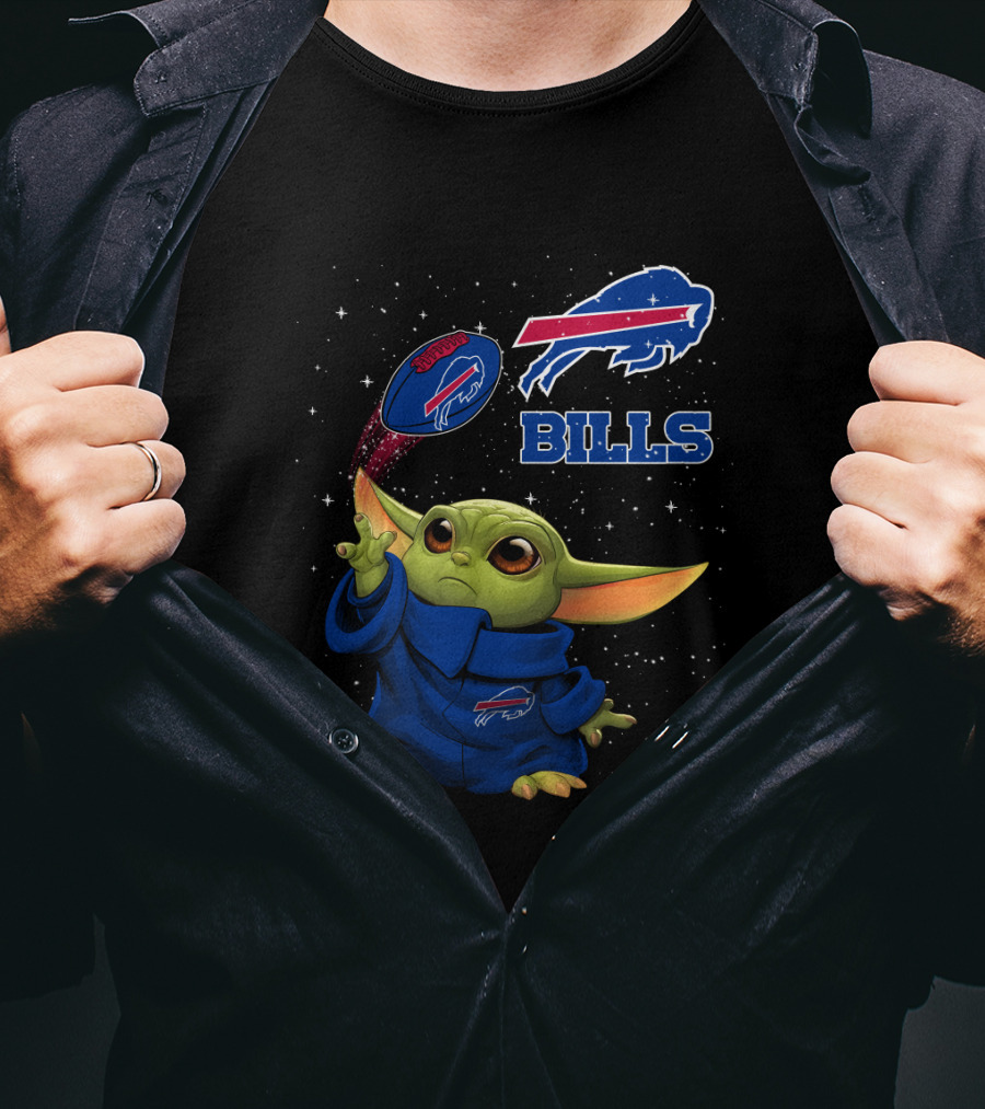 Baby Yoda Buffalo Bills NFL Star Wars Crossover T-Shirt