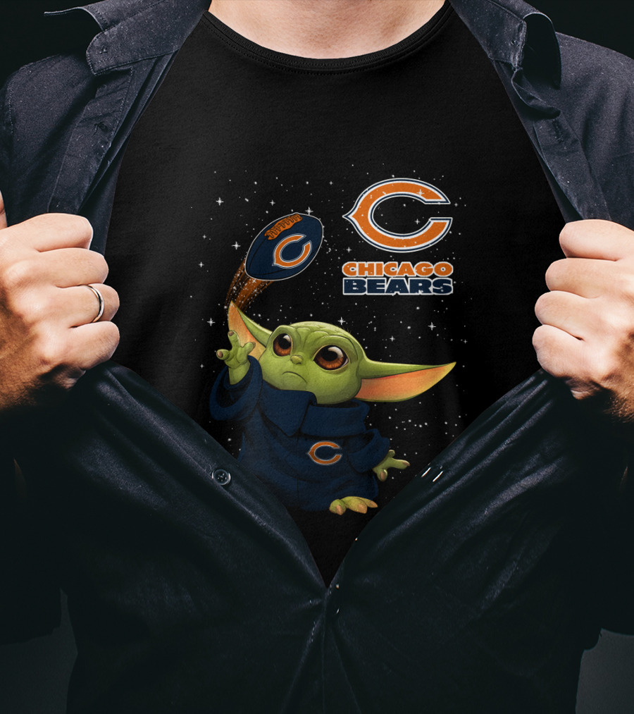 Baby Yoda Chicago Bears Football Force Magic T-Shirt