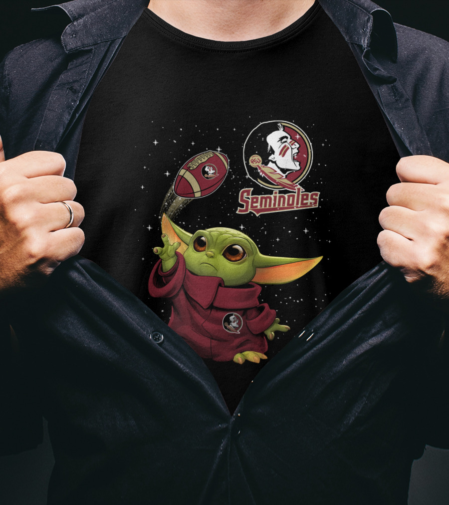 Baby Yoda Football Florida State Seminoles Magic T-Shirt