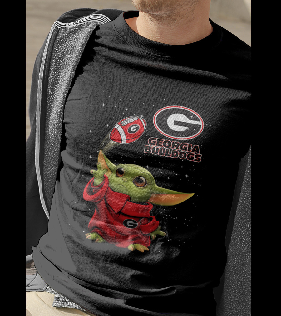 Baby Yoda Georgia Bulldogs Football Star Wars T-Shirt