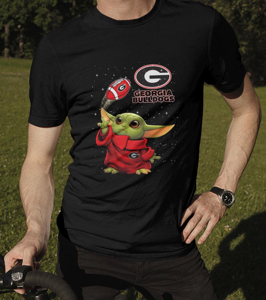 Baby Yoda Georgia Bulldogs Football Star Wars T-Shirt