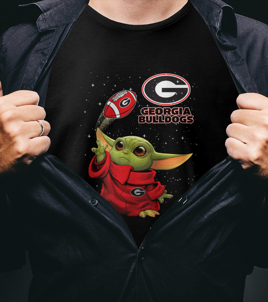 Baby Yoda Georgia Bulldogs Football Star Wars T-Shirt