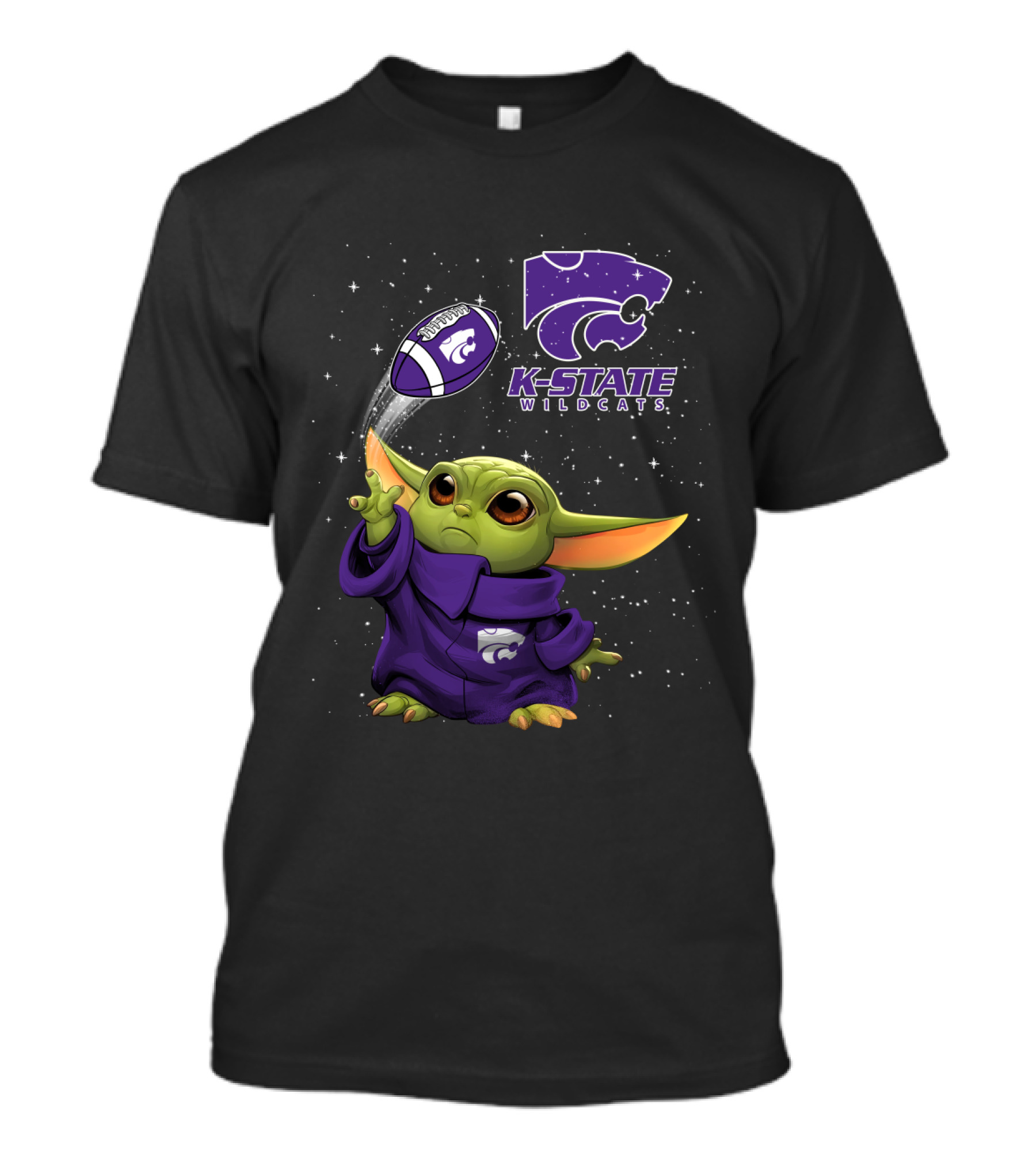 Kansas State Wildcats Baby Yoda Football Magic T-Shirt