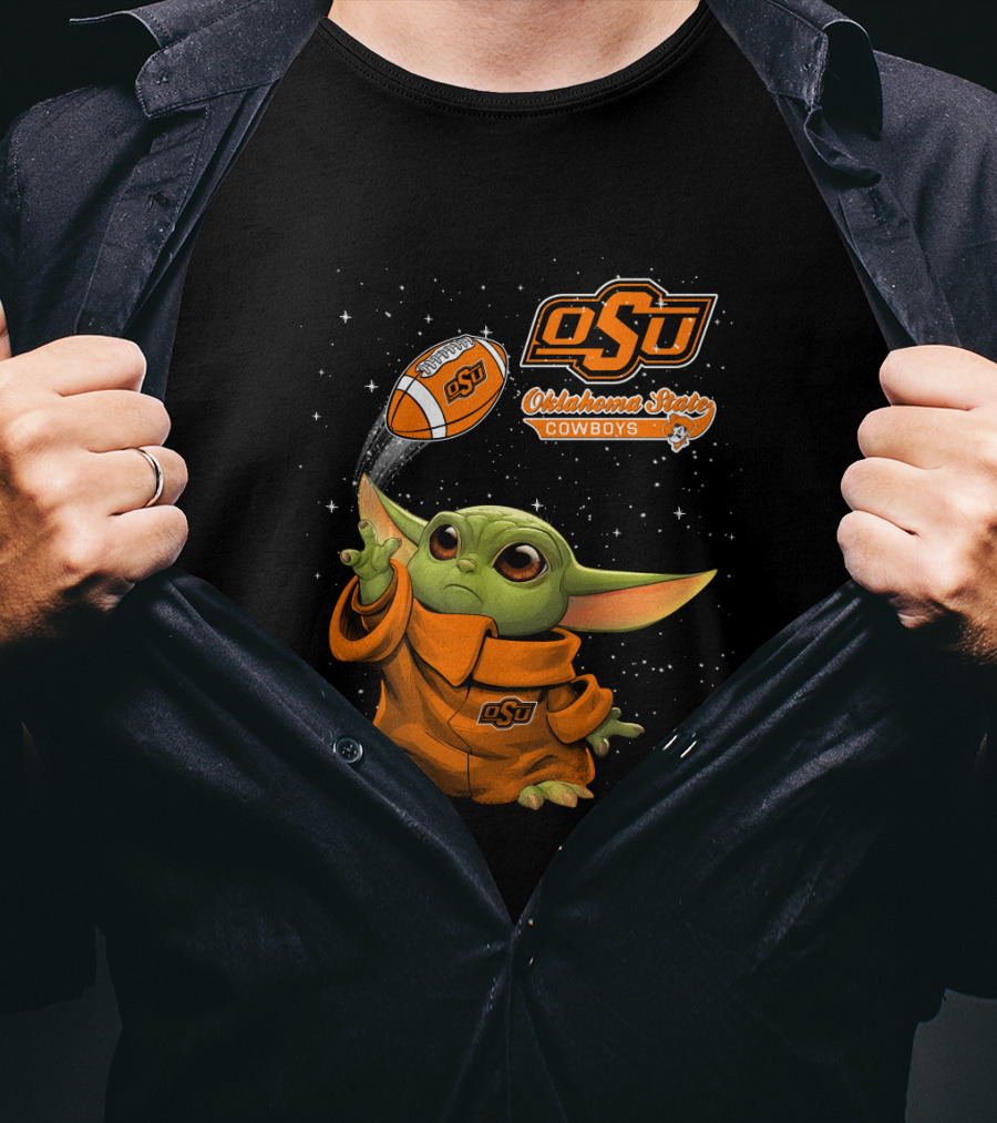 OSU Baby Yoda Oklahoma State Cowboys Football T-Shirt