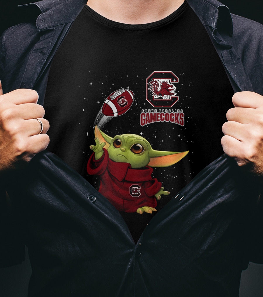Baby Yoda South Carolina Gamecocks Football T-Shirt
