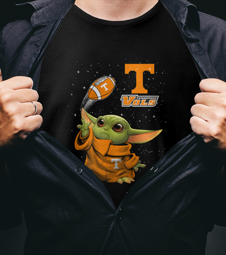 Baby Yoda Tennessee Vols Football Lovers T-Shirt