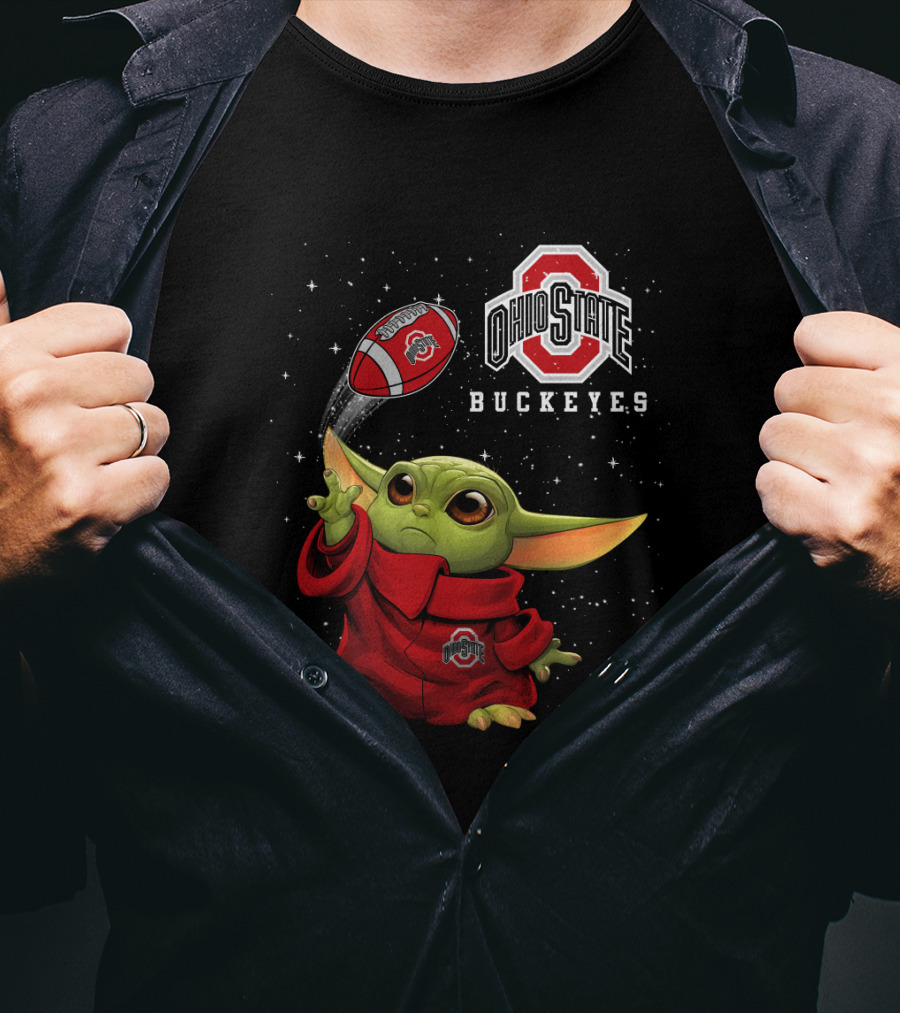 Baby Yoda Ohio State Buckeyes Football Fan Gear T-Shirt