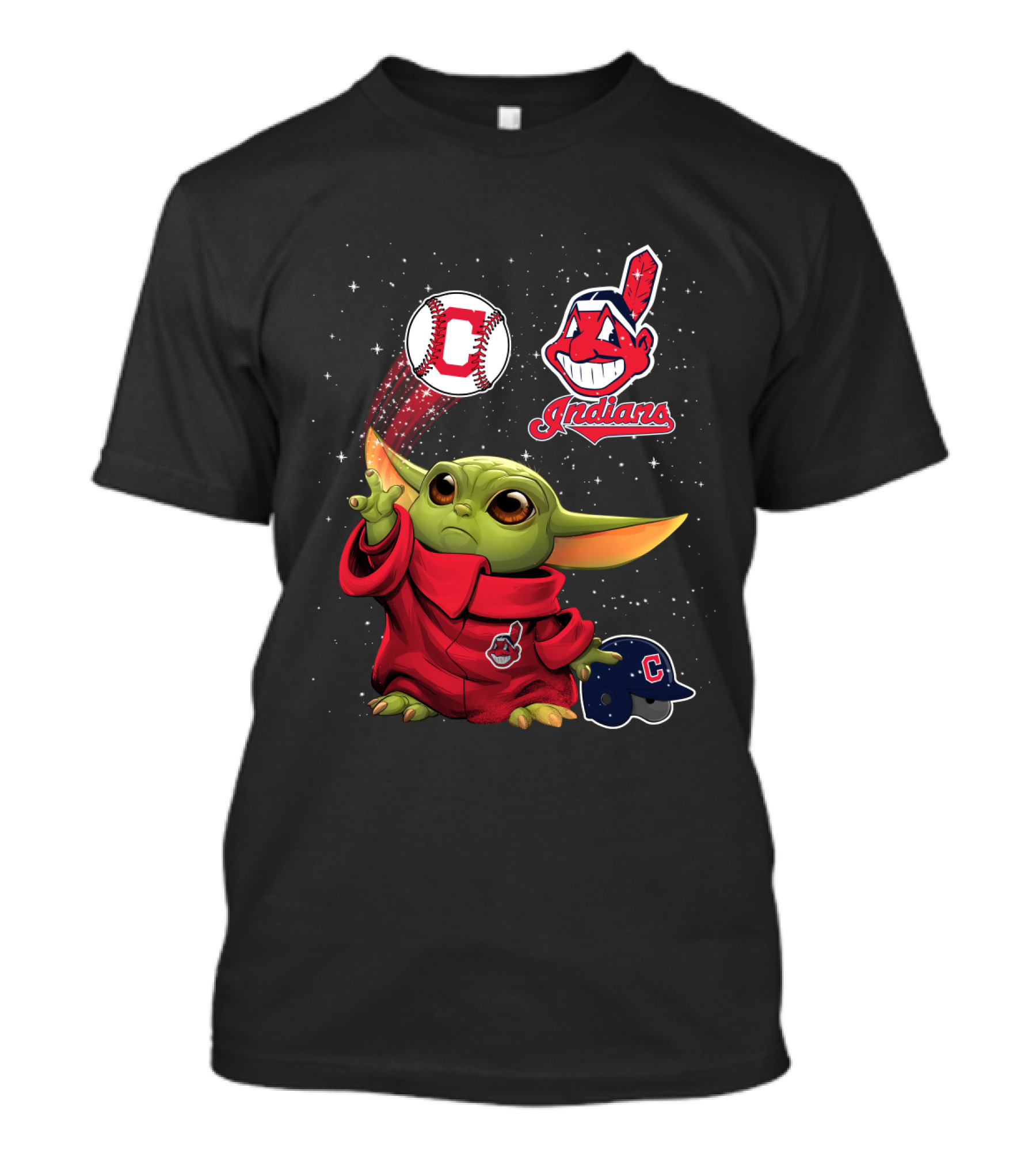 Baby Yoda Indians Baseball Cleveland C T-Shirt