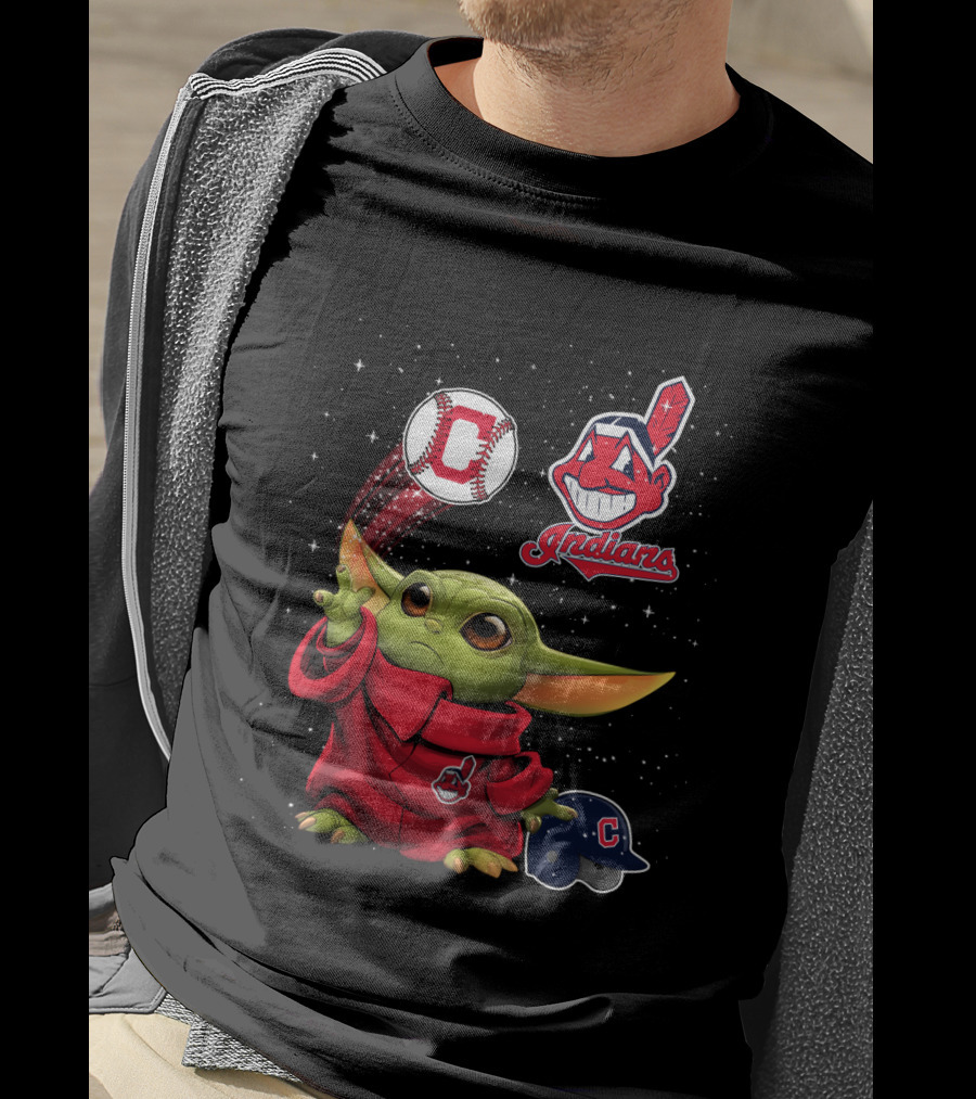 Baby Yoda Indians Baseball Cleveland C T-Shirt