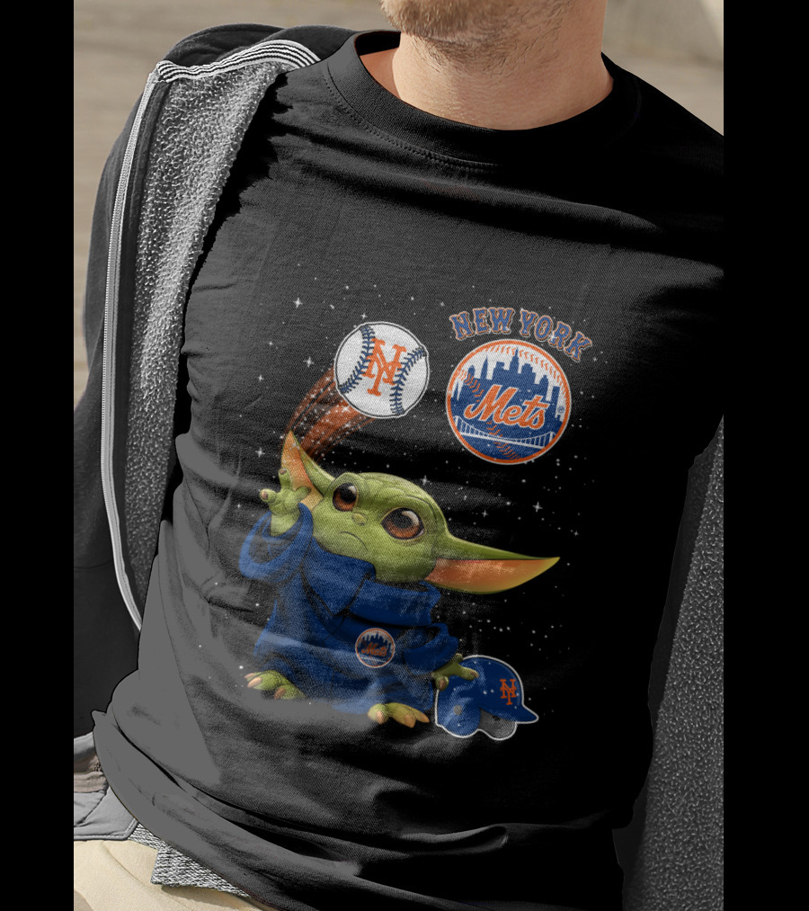 New York Mets Baby Yoda Baseball Star Wars Fans T-Shirt