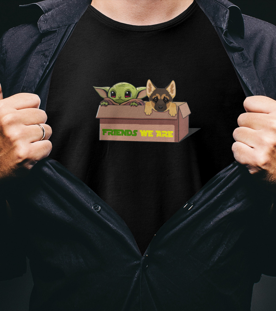 Baby Yoda Friends We Are German Shepherd Box T-Shirt