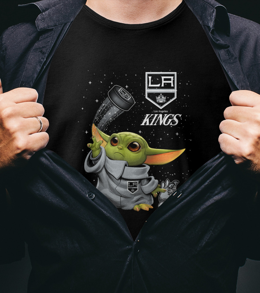 Baby Yoda LA Kings Los Angeles Hockey T-Shirt